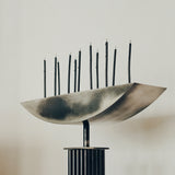 Lux Æterna Contemporary Candle Holder in Black Stainless Steel by sashaxsasha