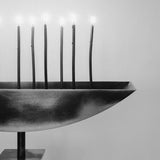 Lux Æterna Contemporary Candle Holder in Black Stainless Steel by sashaxsasha