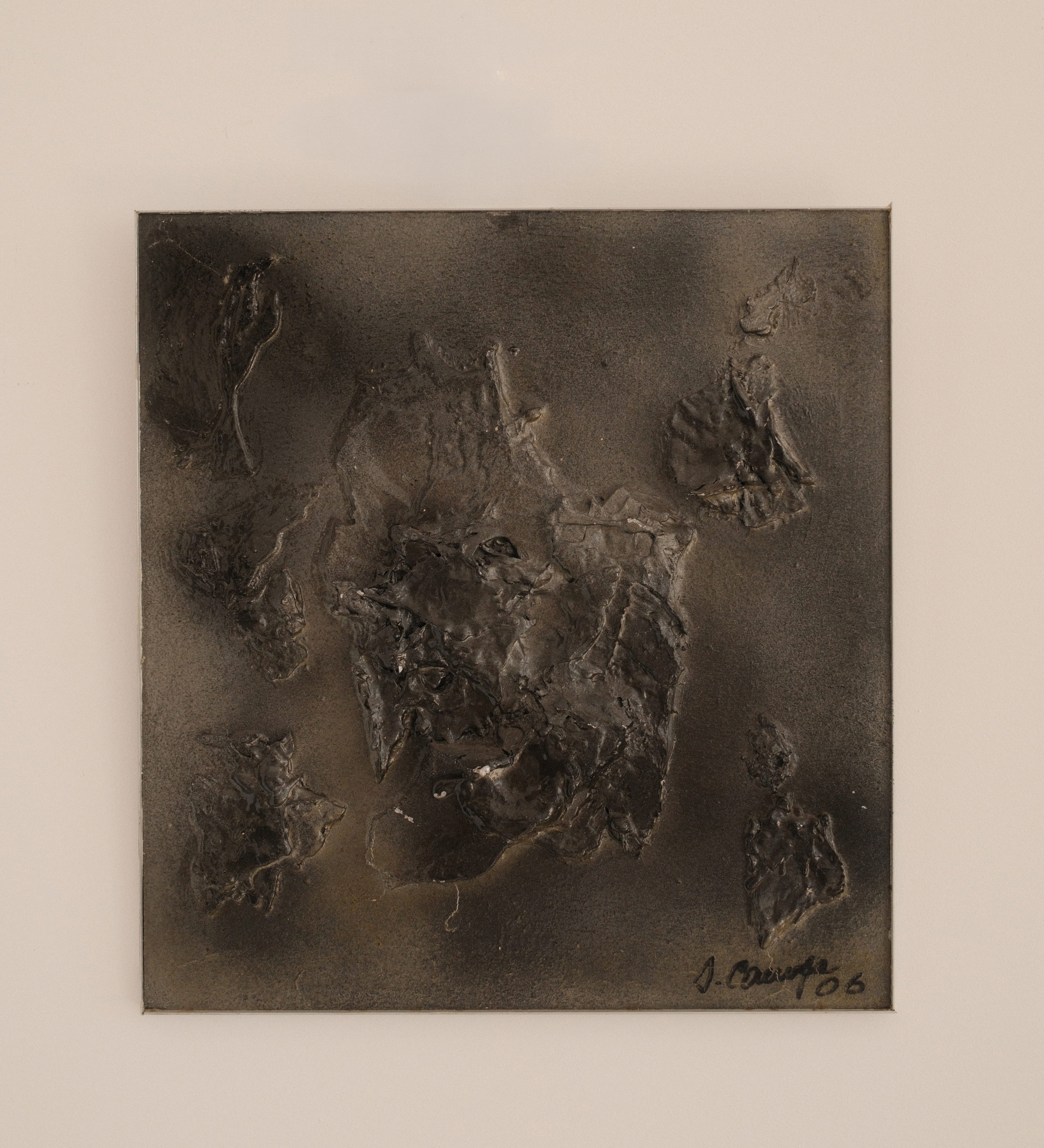 Jean Campa bas-relief — painted resin relief on panel, France, 2006