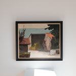 Landscape oil painting of Les vieux murs by René Guinand, Switzerland, 1978