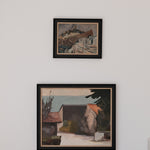 Landscape oil painting of Les vieux murs by René Guinand, Switzerland, 1978