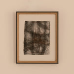 Jean Campa mixed media on paper — framed abstract composition displayed in a minimalist interior, 2002