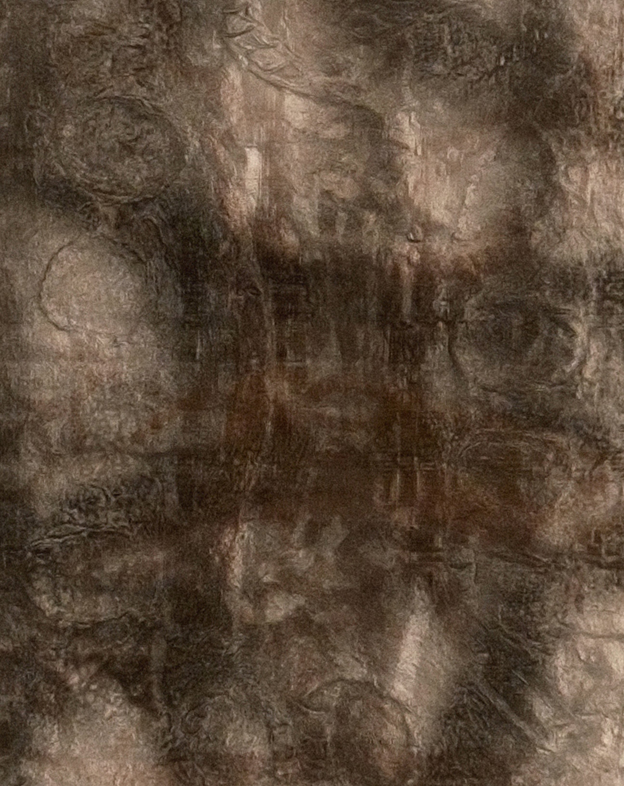 Jean Campa mixed media on paper — detail of layered pigment, texture and gestural marks