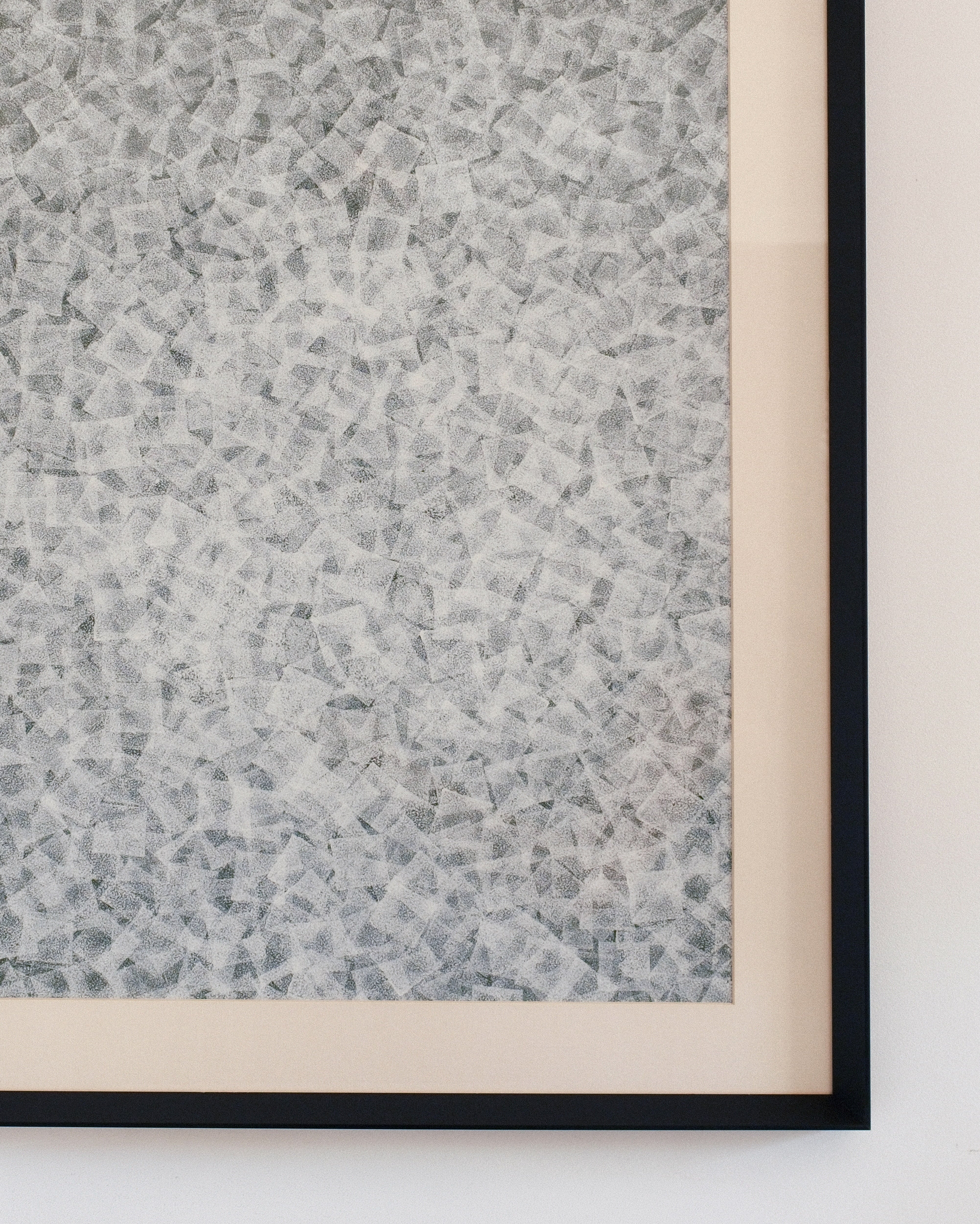 Ervin Neuhaus ink on vellum — detail of geometric pattern and framed edge