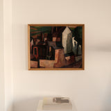 Lutz Voigtmann (1941–1997), Häuserensemble, Oil on hardboard