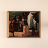 Lutz Voigtmann (1941–1997), Häuserensemble, Oil on hardboard