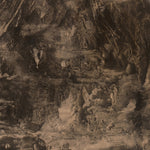 François Laloux landscape ink wash — detail of layered black ink and atmospheric surface