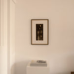 Thierry Le Saëc ink on Japanese paper — framed abstract composition displayed in a minimalist interior