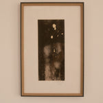 Thierry Le Saëc ink on Japanese paper — full view of framed vertical composition