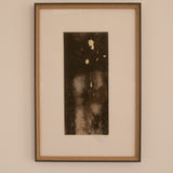 Thierry Le Saëc ink on Japanese paper — full view of framed vertical composition