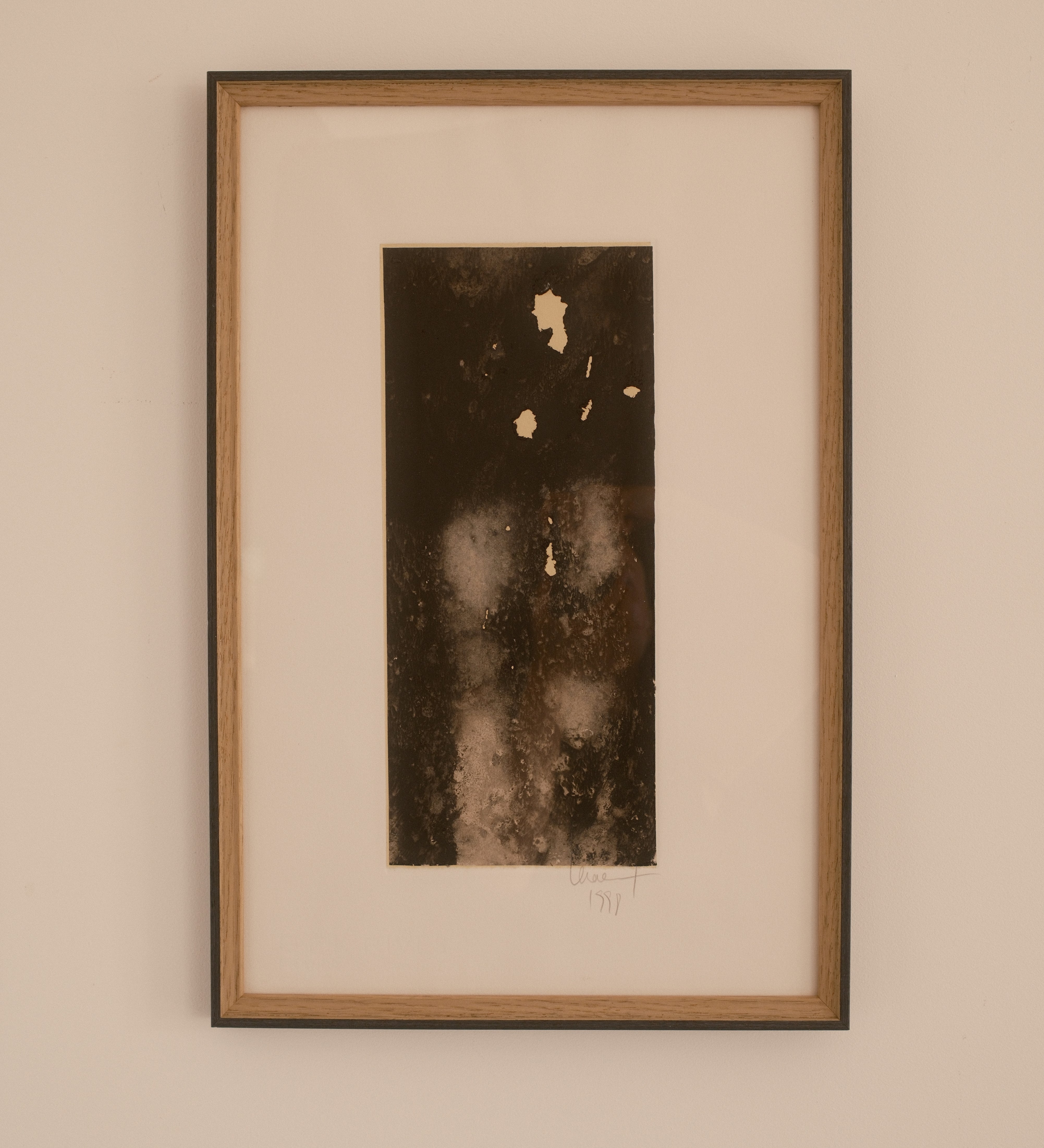 Thierry Le Saëc ink on Japanese paper — full view of framed vertical composition