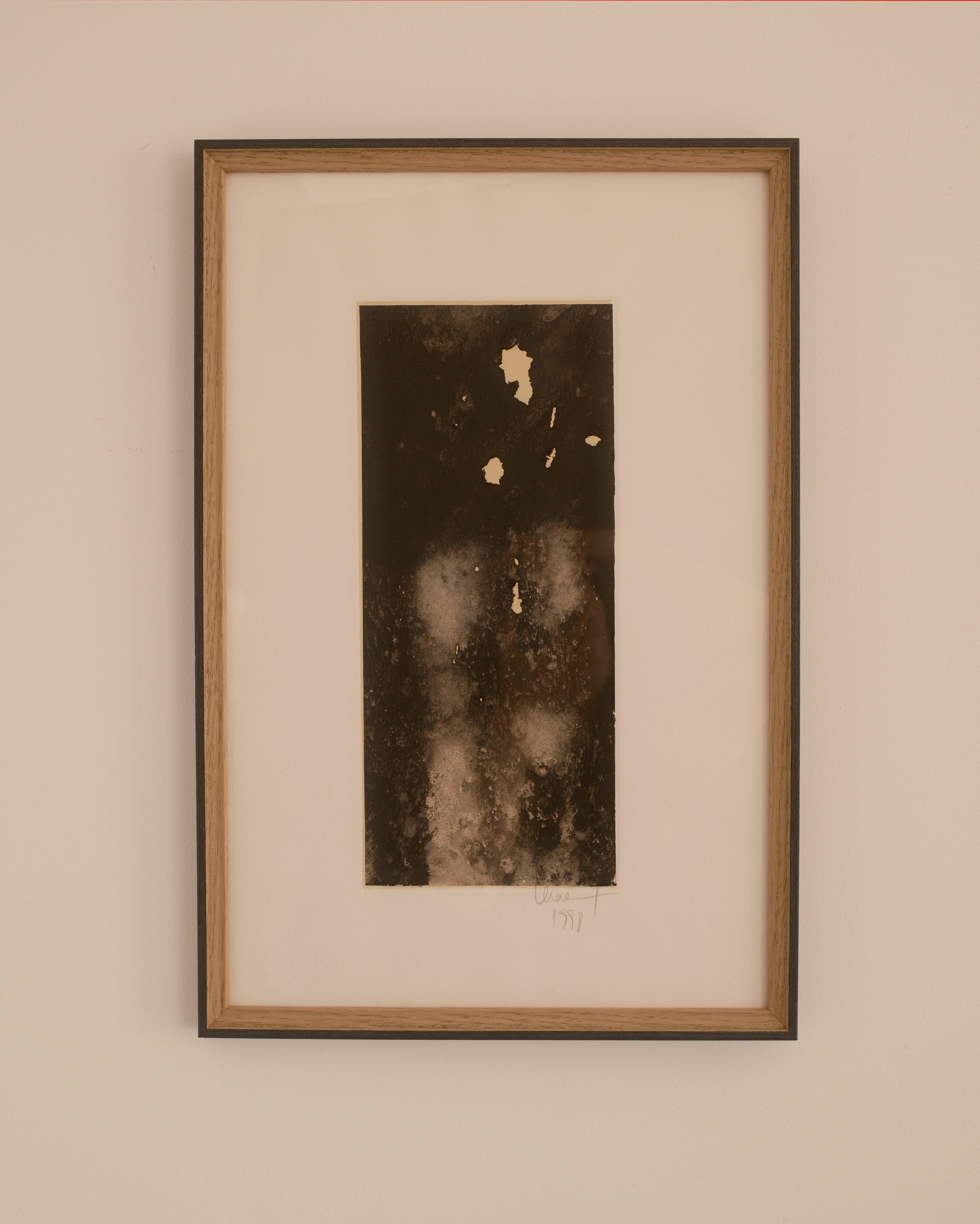 Thierry Le Saëc ink on Japanese paper — full view of framed vertical composition