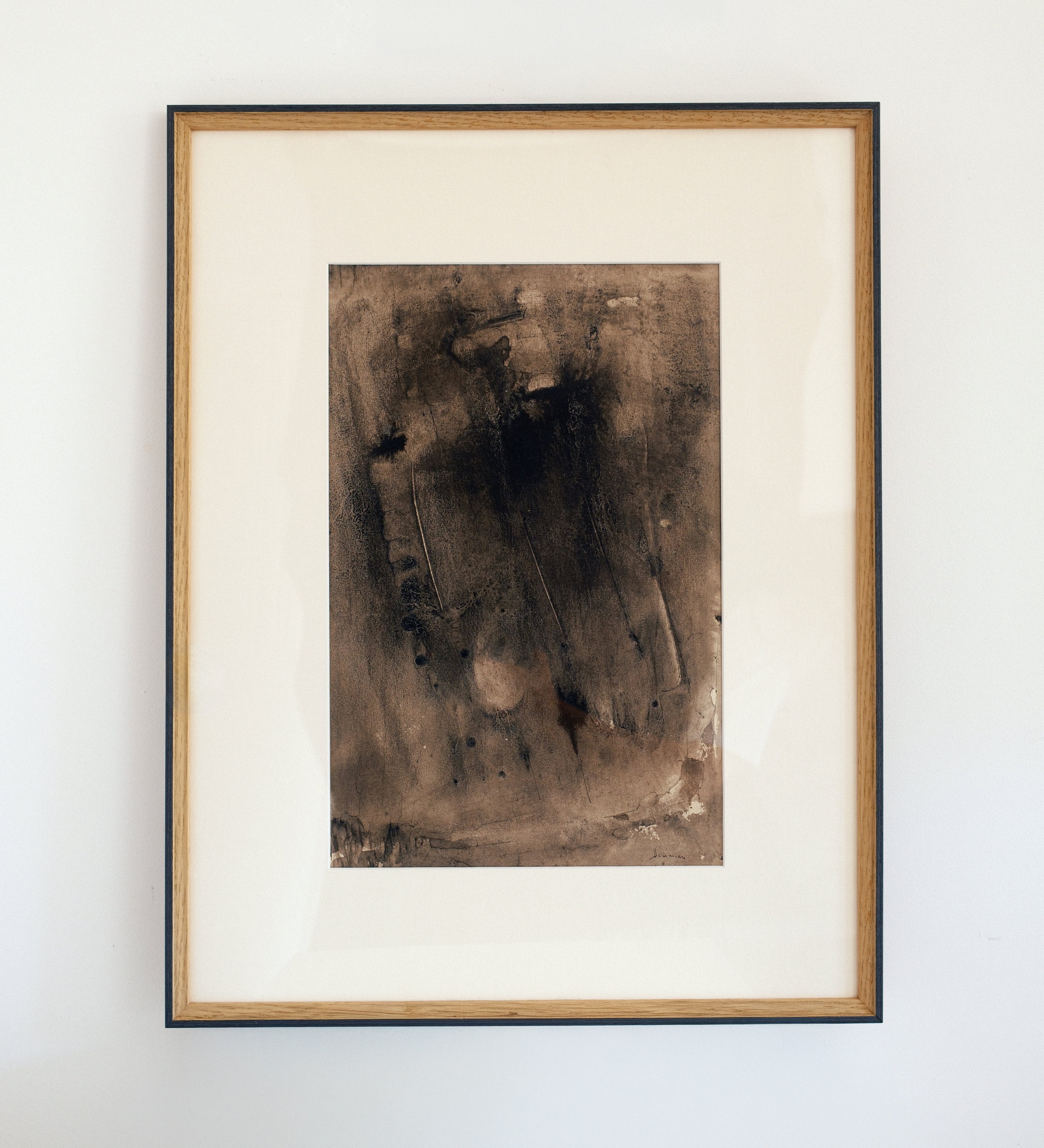 Vahe Hekimian watercolour and ink — framed abstract composition on paper, France
