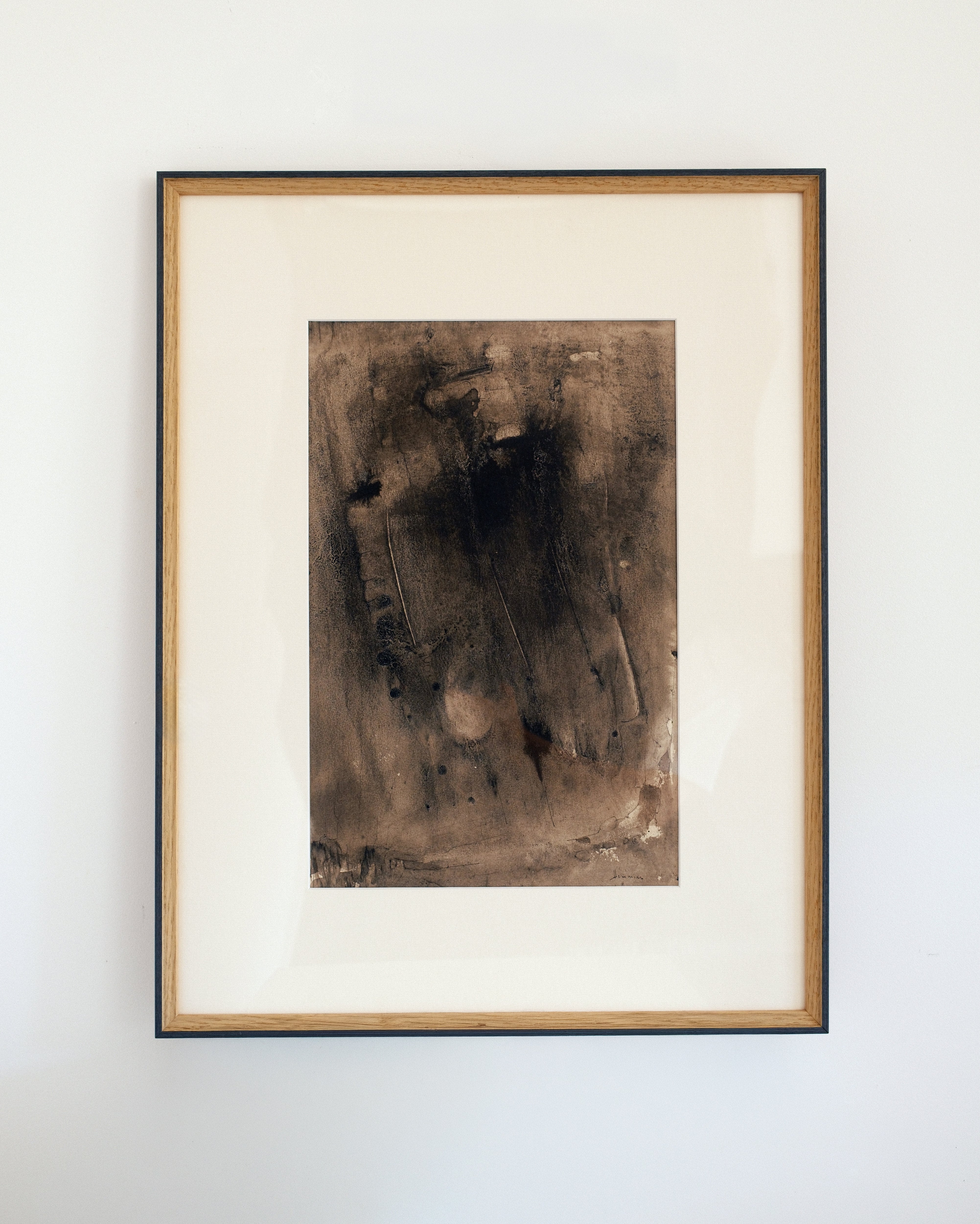 Vahe Hekimian watercolour and ink — framed abstract composition on paper, France