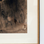 Vahe Hekimian watercolour and ink — close-up of framed composition and paper surface