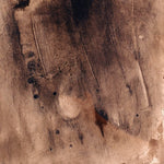 Vahe Hekimian watercolour and ink — detail of sepia washes, ink marks and layered textures