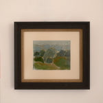 Ariane Prokhoroff landscape study — full view of framed oil and gouache composition