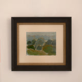 Ariane Prokhoroff landscape study — full view of framed oil and gouache composition