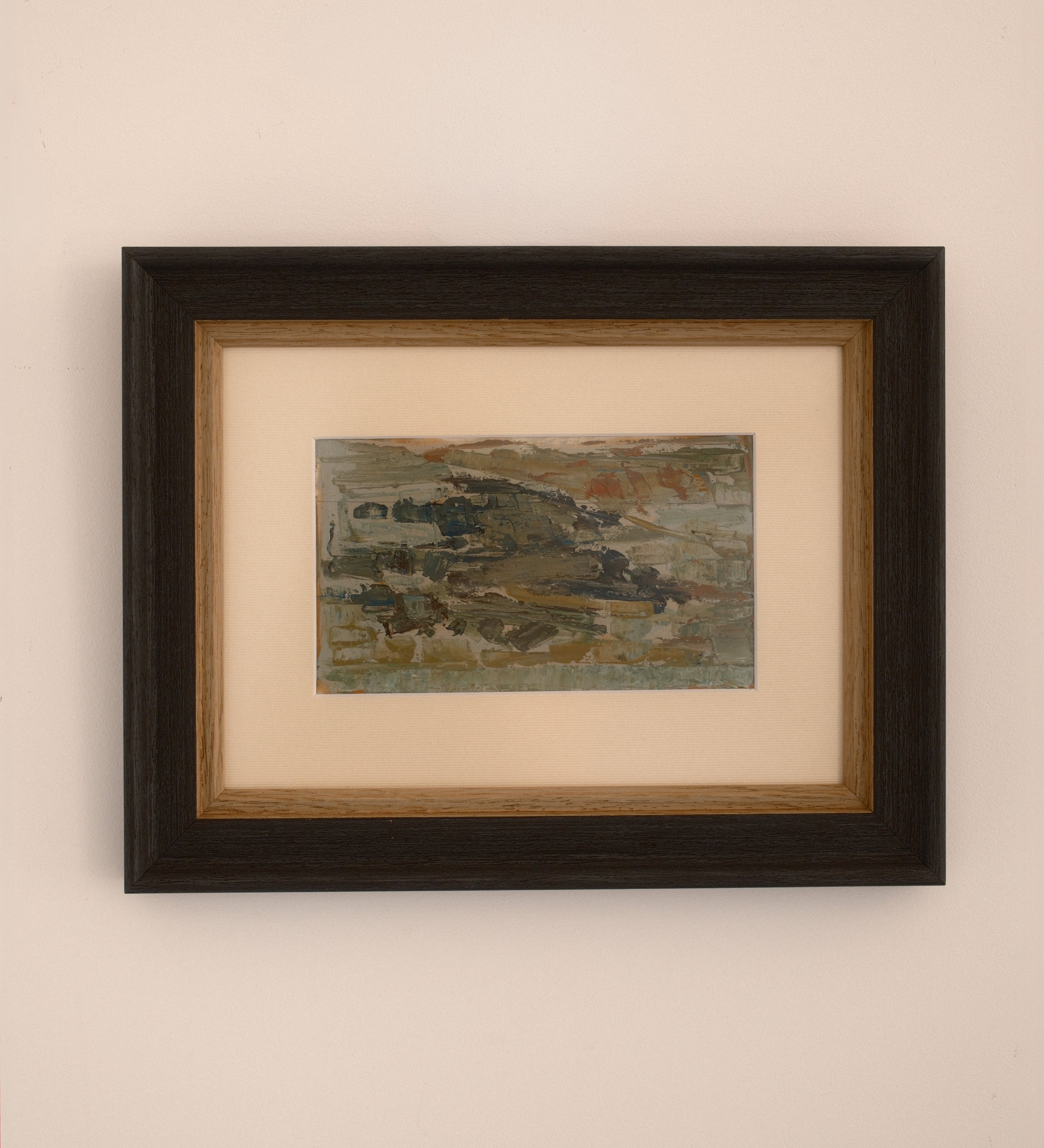Ariane Prokhoroff composition — oil on paper, France, c. 1960s–1970s