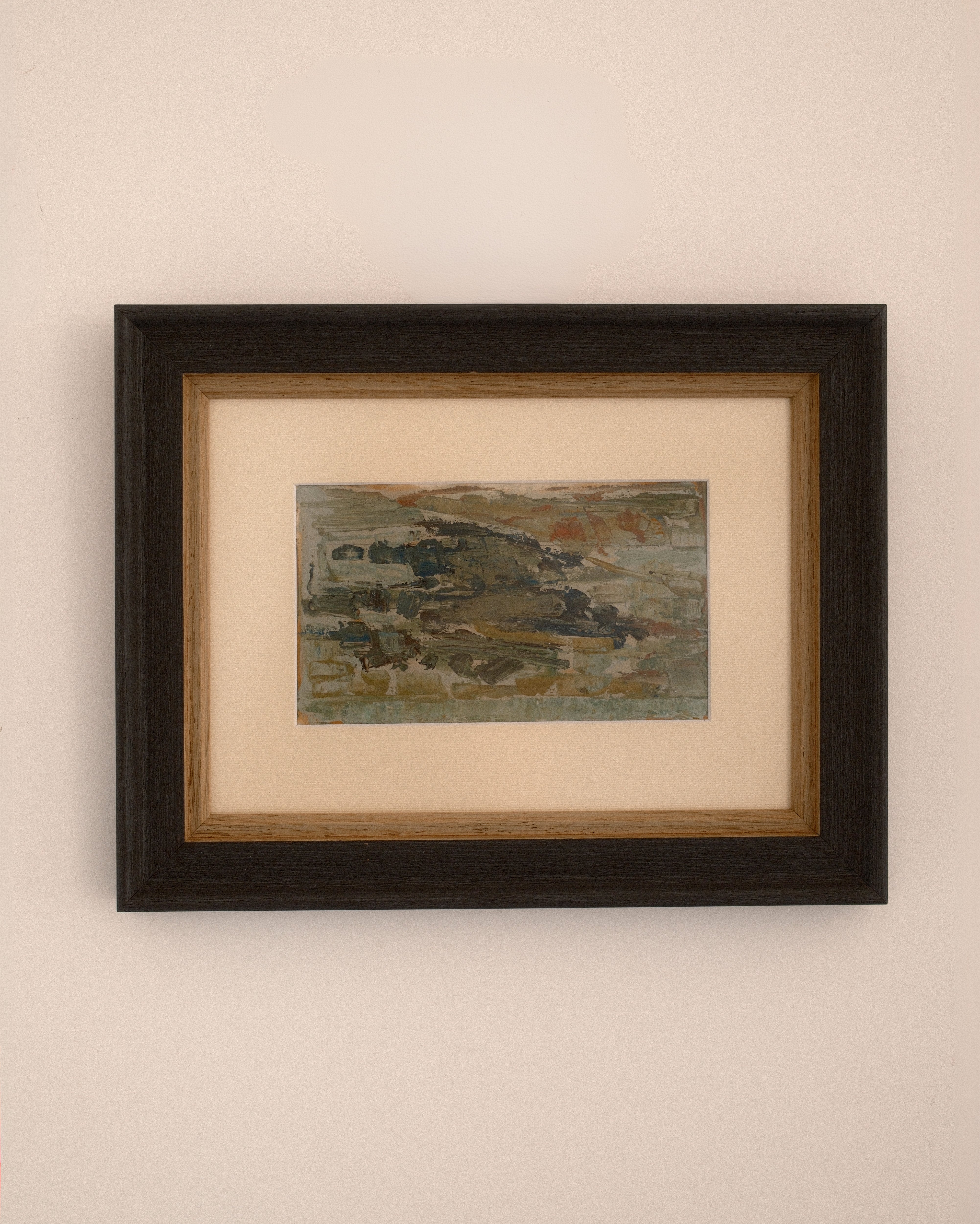 Ariane Prokhoroff composition — oil on paper, France, c. 1960s–1970s
