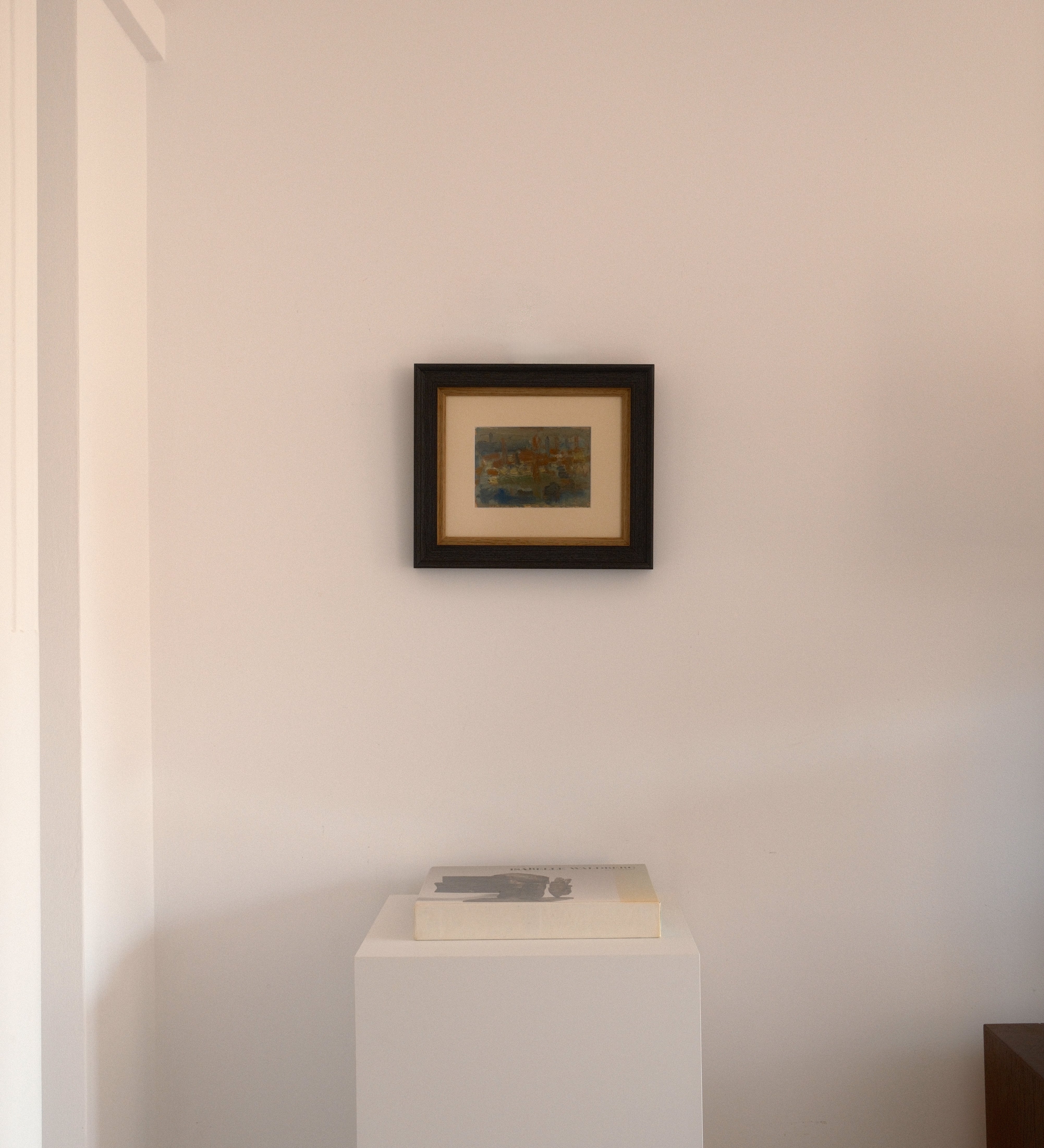 Ariane Prokhoroff composition — installation view of framed abstract oil painting