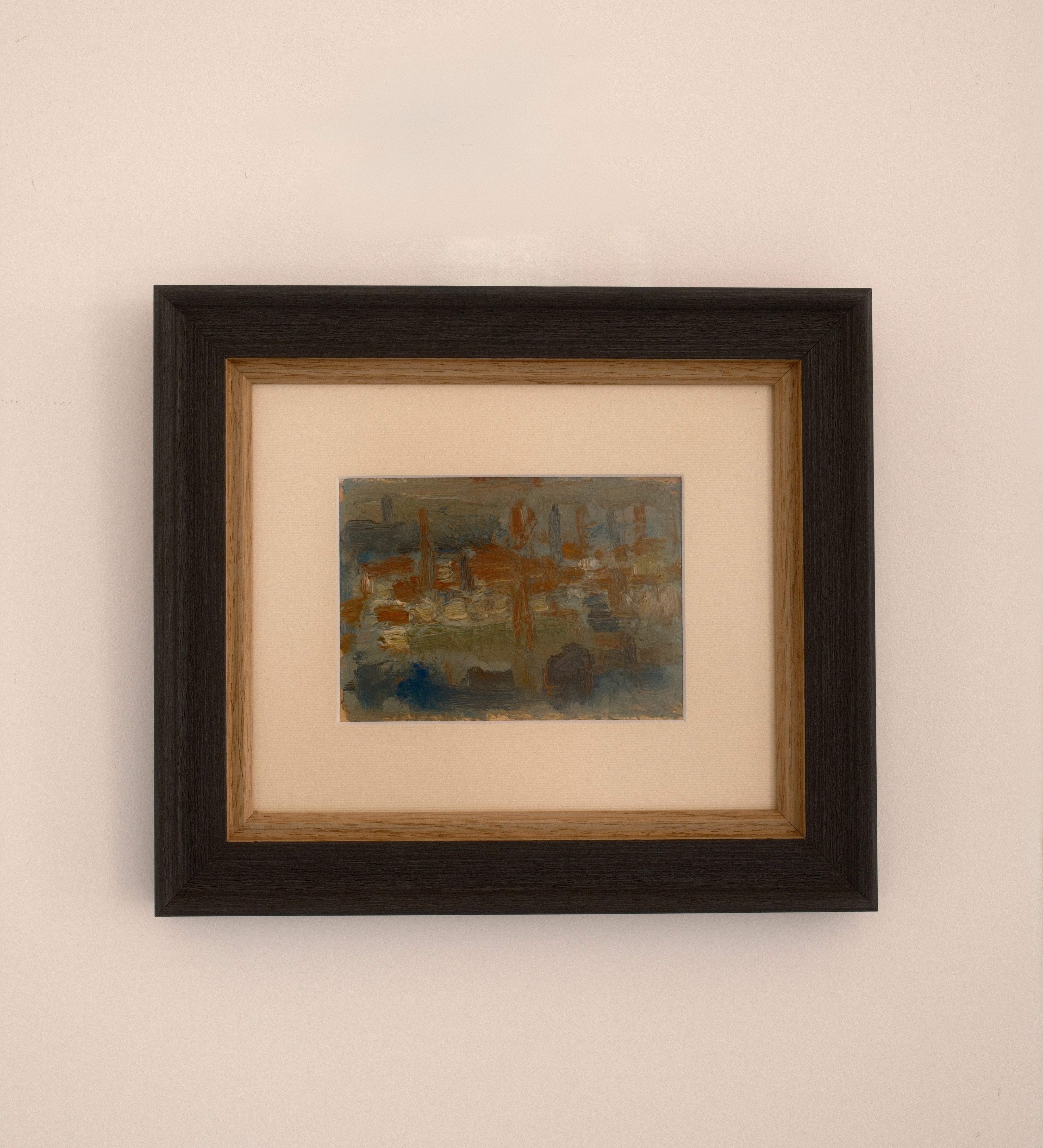 Ariane Prokhoroff composition — oil on paper, France, c. 1960s–1970s