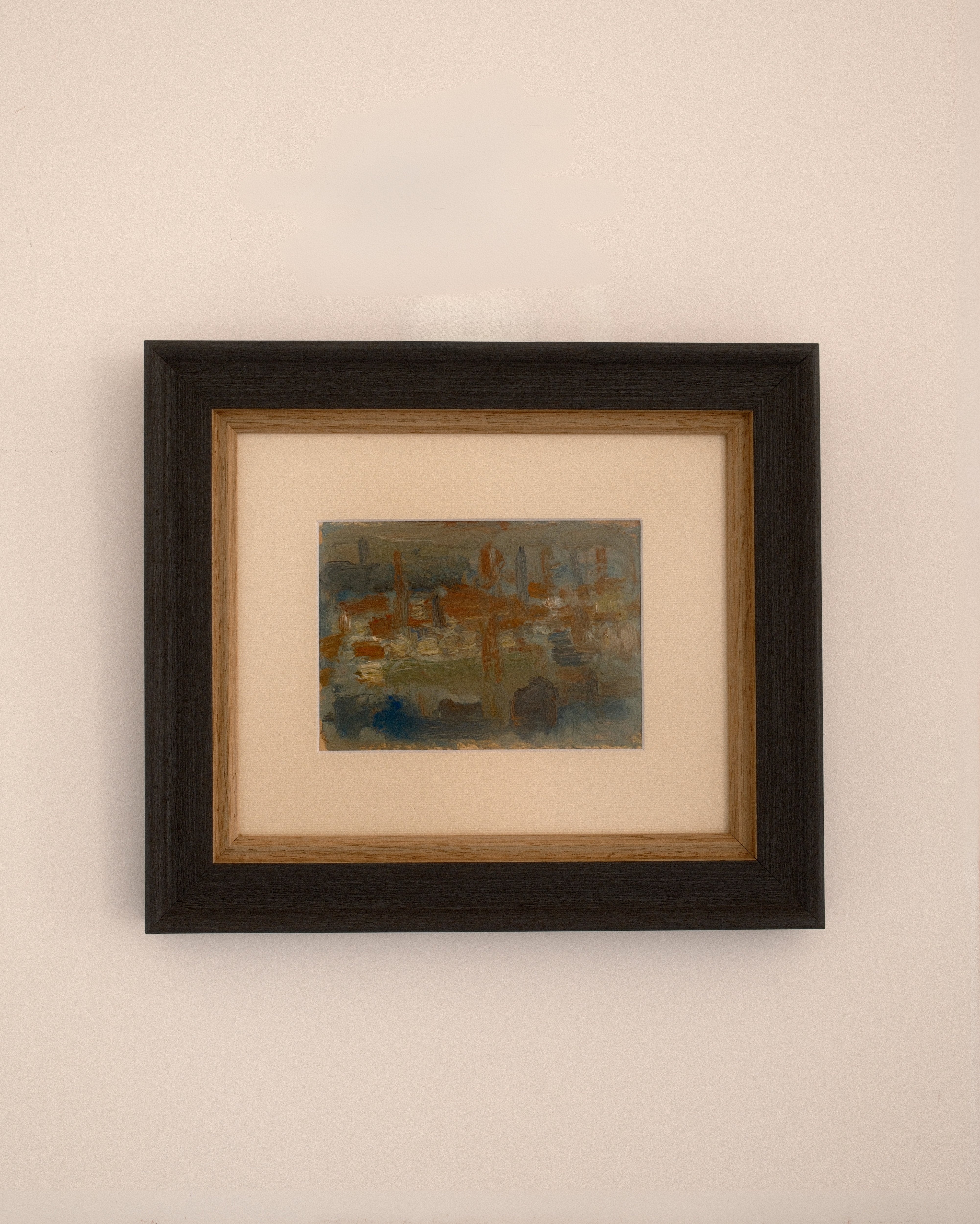 Ariane Prokhoroff composition — oil on paper, France, c. 1960s–1970s