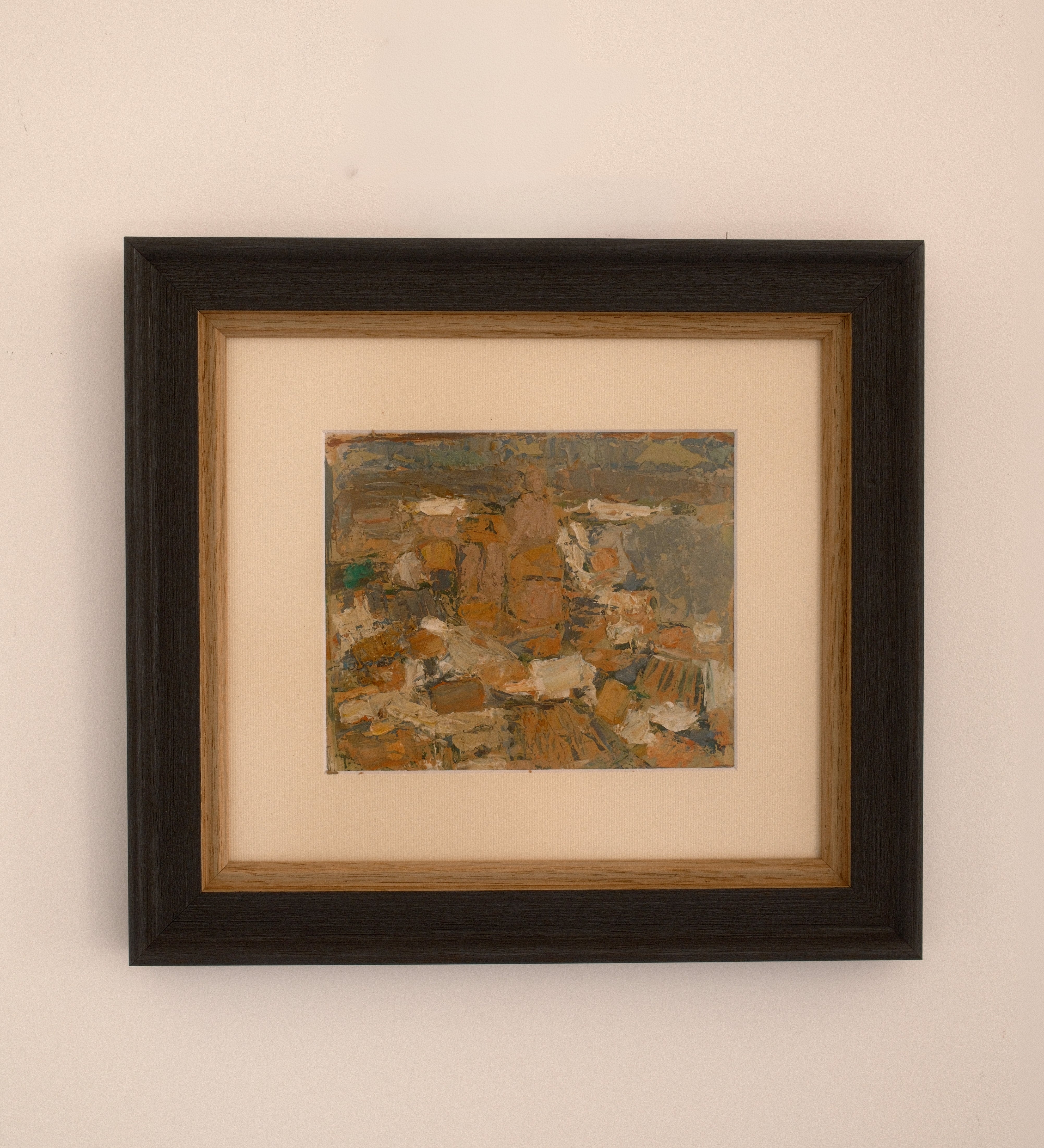 Ariane Prokhoroff composition — oil on paper, France, c. 1960s–1970s