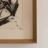 Jacques Germain ink on paper — close-up of framed abstract composition and ink marks