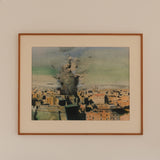 Peter Blokhuis — Explosion à Barcelone, Watercolour on Paper, Dutch New Figuration, 1974