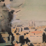 Peter Blokhuis — Explosion à Barcelone, Watercolour on Paper, Dutch New Figuration, 1974