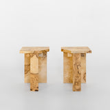 Contemporary Stool in Ash Root Veneer and Birch Plywood by sashaxsasha