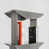 Etagère Contemporary Bookshelf in Brushed Stainless Steel by sashaxsasha