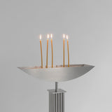 Lux Æterna Contemporary Candle Holder in Brushed Stainless Steel by sashaxsasha