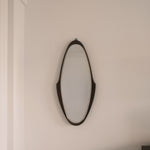 Mid-Century wall mirror — teak frame and original mirror glass, Italy, 1960s
