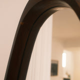 Mid-Century wall mirror — upper frame detail with original mirror glass