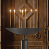 Lux Æterna Contemporary Candle Holder in Brushed Stainless Steel by sashaxsasha