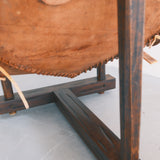Mid Century Brutalist Patched Vintage Leather Lounge Chair, 1960's