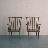 A Pair of Vintage Baumann Wooden Armchair, 1960s