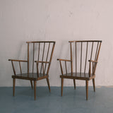 A Pair of Vintage Baumann Wooden Armchair, 1960s