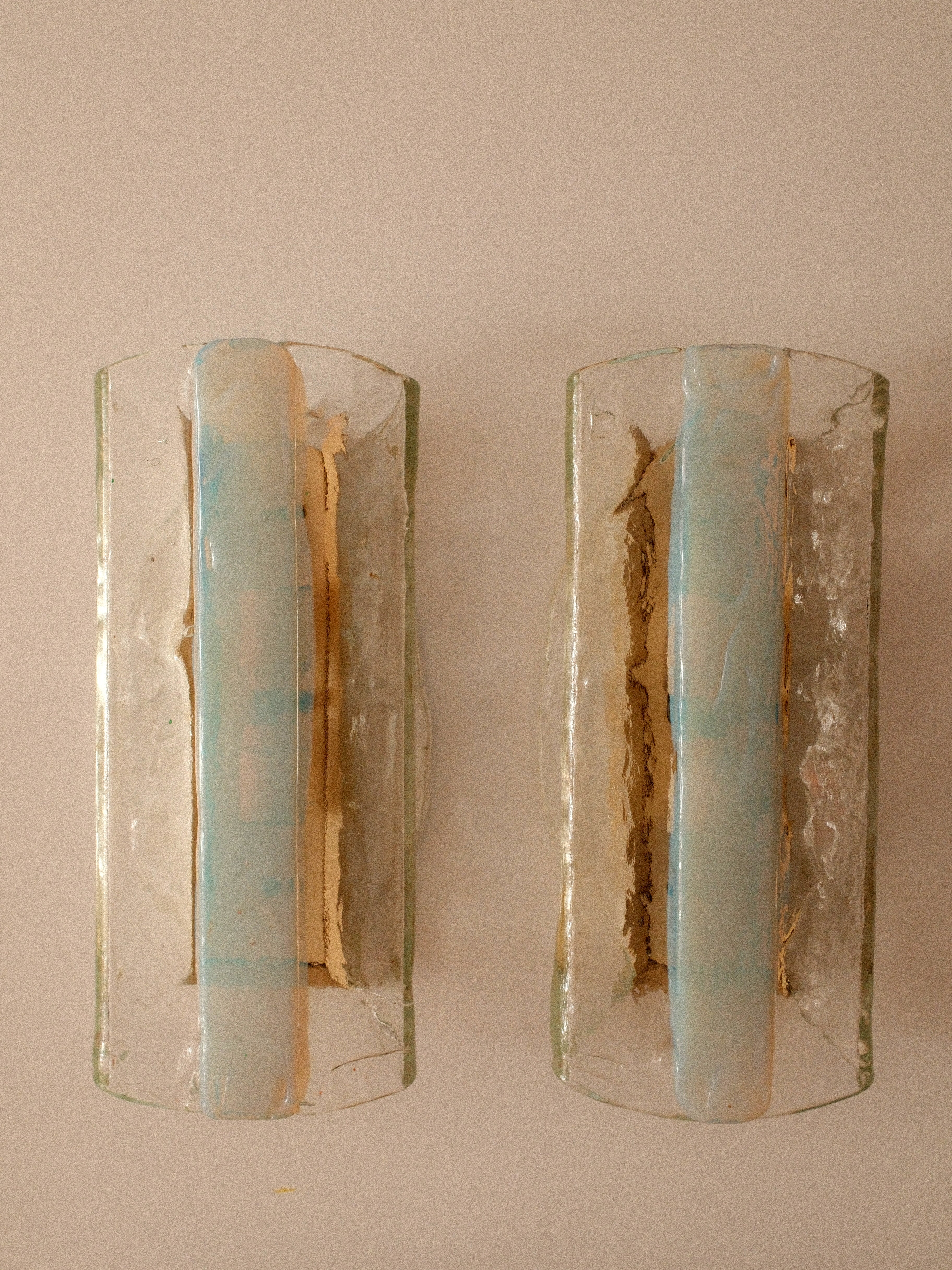 Pair of Murano Glass Wall Sconces by Carlo Nason for Mazzega