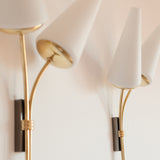 A pair of French Brass Sconces with Opaline Shades, 1960s