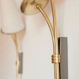A pair of French Brass Sconces with Opaline Shades, 1960s