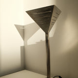Lamp in aluminium from Circa, triangular base and diffuser, 1980s