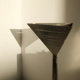 Lamp in aluminium from Circa, triangular base and diffuser, 1980s
