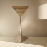 Lamp in aluminium from Circa, triangular base and diffuser, 1980s