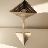 Lamp in aluminium from Circa, triangular base and diffuser, 1980s