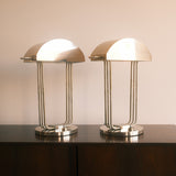 Architectural Table Lamps in the Style of Marcel Breuer, France, 1970s