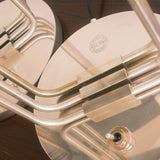 Art Deco table lamps — engraved maker's mark detail
