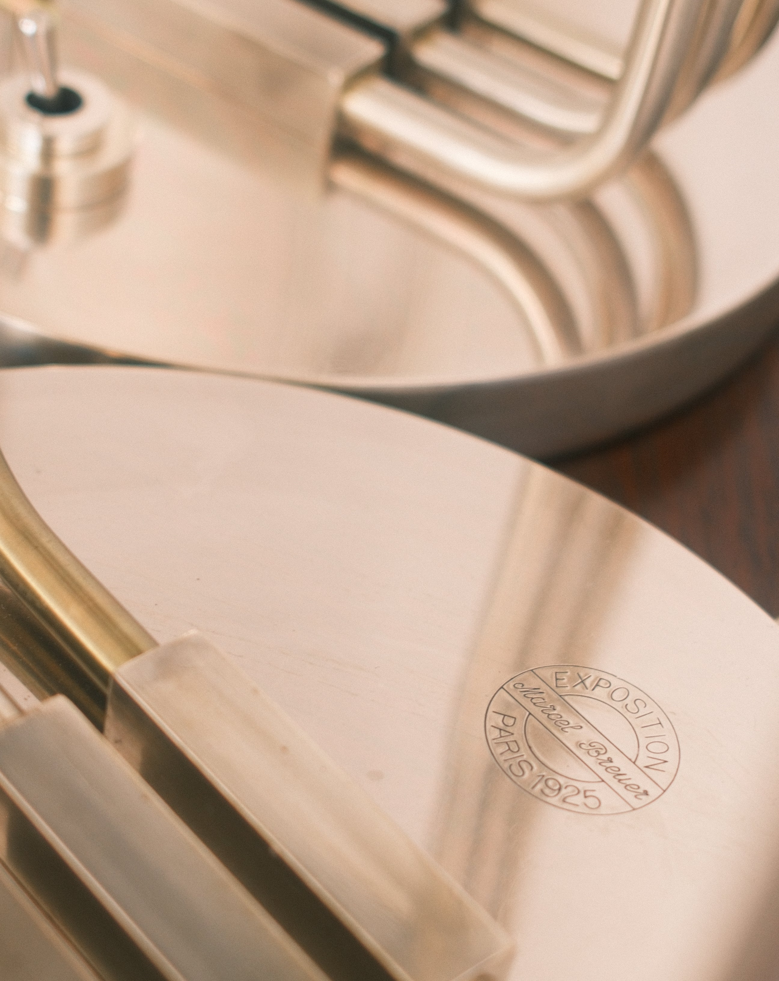 Art Deco table lamps — underside base stamp and construction detail